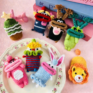 Porte-clés en crochet fait main, poupée bouche de saucisse amusante, pour clés de voiture, sac de rangement créatif, pendentif, cadeau - Product Image 4