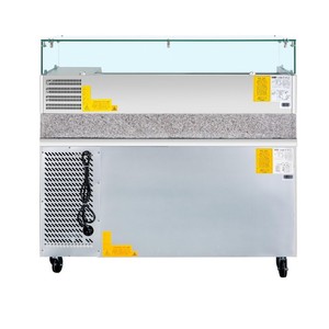 Premium Catering Refrigerated Prep Counter With Solid Granite Work Surface And Clear Glass Protective <b>Cover</b> For Business Use - Product Image 4