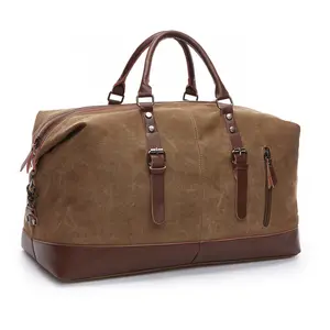Großhandel benutzer definierte große Kapazität Vintage Gepäck Casual Einkaufstaschen Leinwand Reisetasche