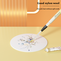 Pinceaux de voyage professionnels pour aquarelle, 7 pièces, dégradé jaune-blanc, manche métallique détachable, vente en gros d'usine