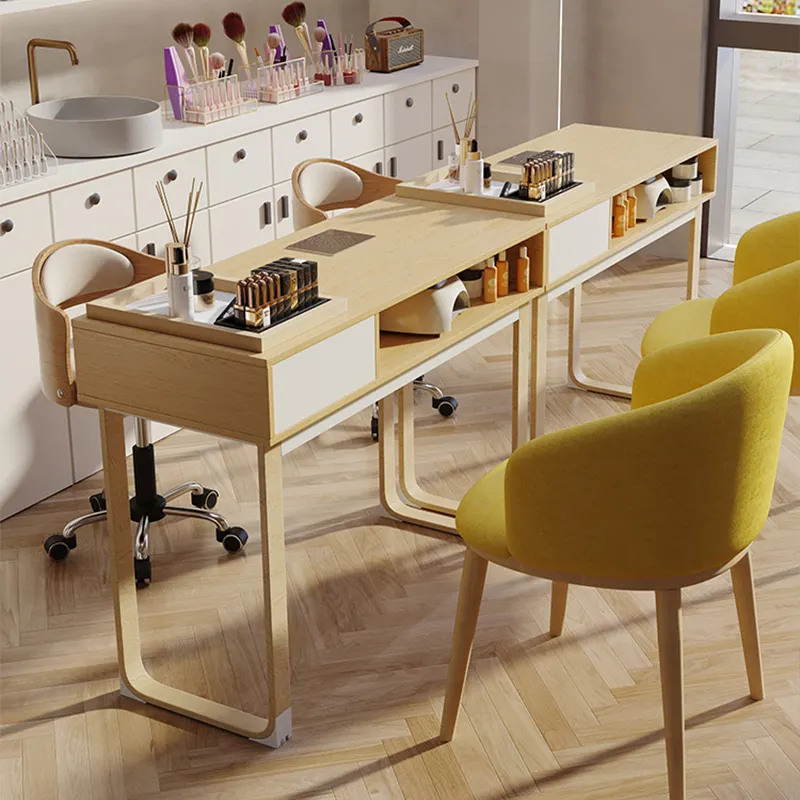 Высококачественные маникюрные столы и стулья модный маникюрный комод с одним двойным сиденьем маникюр