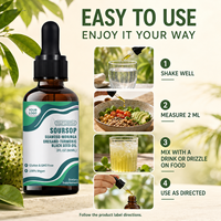 Liferio Gouttes liquides personnalisées de corossol (Graviola), extrait de corossol multivitaminé, liquide de corossol pour la peau, les cellules et le système immunitaire