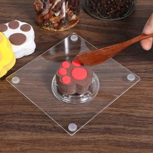 Mini plateau tournant en acrylique Lazy Susan à roulement à billes, rotation fluide à 360 degrés, pour cuisine, épices, décoration de gâteaux, armoire de salle de bain - Product Image 2