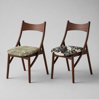 Fauteuil à oreilles de chat en bois massif, style français vintage, luxe léger, nouveau modèle 2026, mobilier de maison, rembourrage en tissu artistique décontracté et doux