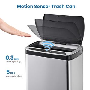 Elpheco 30L/50L cảm ứng thông minh trong nhà/ngoài trời cảm biến Thùng rác có thể với PP nắp thép không gỉ cho văn phòng/nhà - Product Image 2