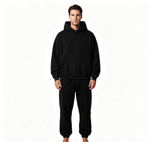 Conjunto de Sudadera con Capucha Oversize Unisex, Estampado, Algodón y Felpa, Ropa Casual de Invierno, Transpirable, con Bolsillos, Diseño Regular Fit, Estampado Puff - Product Image 1
