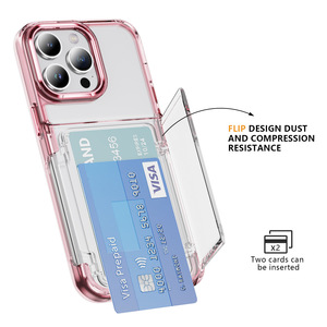 Custodia Trasparente con Porta Carte a Ribalta per <span class=keywords><strong>iPhone</strong></span> 17 Pro Max, <span class=keywords><strong>Cover</strong></span> Protettiva con Inserimento Carte e Funzione <span class=keywords><strong>Portafoglio</strong></span> - Product Image 6