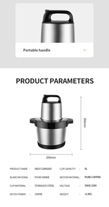 Machine Électrique à Piler le Fufu de 8 L en Acier Inoxydable, Blender Multifonction Silencieux pour Usage Domestique et Hôtelier, Hachoir à Viande et Aliments - Product Image 4