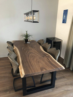 Mobilier moderne Noyer d'Amérique du Sud Forme naturelle Dessus de table Bord vivant Dalle de bois Table de salle à manger