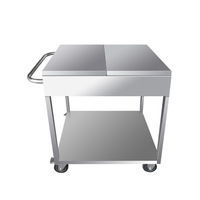 Chariot de service mobile en acier inoxydable robuste et résistant à la corrosion, avec roulettes, pour pots à assaisonnement de restauration – Le plus populaire