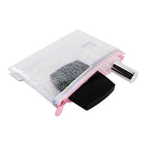 Sealing Clear Holographic Cosmetic Bag With Zipper Small Size Modern Style pvc Material For Travel <b>Toiletry</b> <b>Storage</b> - Product Image 4