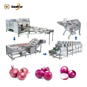 Máquina de corte de cebolla con control PLC, cortadora de cebolla, máquina de corte de raíces de cebolla, picadora de cebolla y ajo, línea de corte de cebolla amarilla IQF - Product Image 5