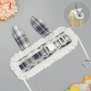 Yeni varış geri dönüşümlü Lolita <span class=keywords><strong>Cosplay</strong></span> kedi kulak dantel ekose tasarım pamuk ceketler & palto kadınlar için cadılar bayramı kostüm - Product Image 6