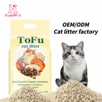 Litière pour chat en tofu naturel, excellente gestion des odeurs, biodégradable, haute absorption, vente en gros en vrac