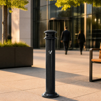 Cheminée d'extérieur moderne de luxe en acier galvanisé à tube rond pour bureau, hôtel, parc, sur pied, marque MAX, usine OEM