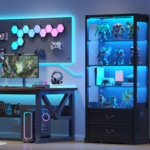 <span class=keywords><strong>Vitrine</strong></span> de présentation en bois avec porte en verre blanc, certifiée ISO, écologique, avec tiroirs et éclairage <span class=keywords><strong>LED</strong></span> pour la vente au détail - Product Image 3