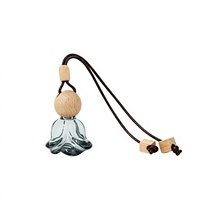 Diffuseur de parfum en verre pour voiture, pendentif avec capuchon en bois, parfum longue durée, élimination des odeurs, aromathérapie de voyage, décoration