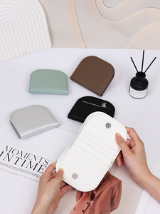 2026 New Half Moon Mini Coin <b>Purse</b> Solid Color <b>Small</b> Wallet for Women Minimalist PU Leather Zipper Pouch Bulk Order - Product Image 2
