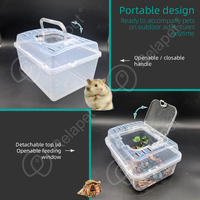 Terrarium portable pour reptiles, boîte d'élevage en plastique pour crabes ermites et petites tortues
