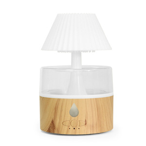 JCSY Ultrasonic Humidifier Desk <b>Lamp</b> 0.5L Light Wood Grain 7 Color LED Aroma Diffuser With <b>Timer</b> For Home Office Use - Product Image 2