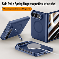 Casing Pelindung Lensa Berengsel Magnetik Matte Mewah untuk iPhone Duo 5G, Tahan Banting dengan Pelindung Layar Kaca