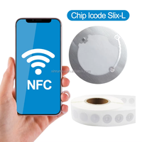Étiquettes de contrôle d'accès sans contact personnalisables de 32 octets avec puce I Code Slix-L 13,56 MHz, utilisation industrielle, étiquette NFC RFID programmable
