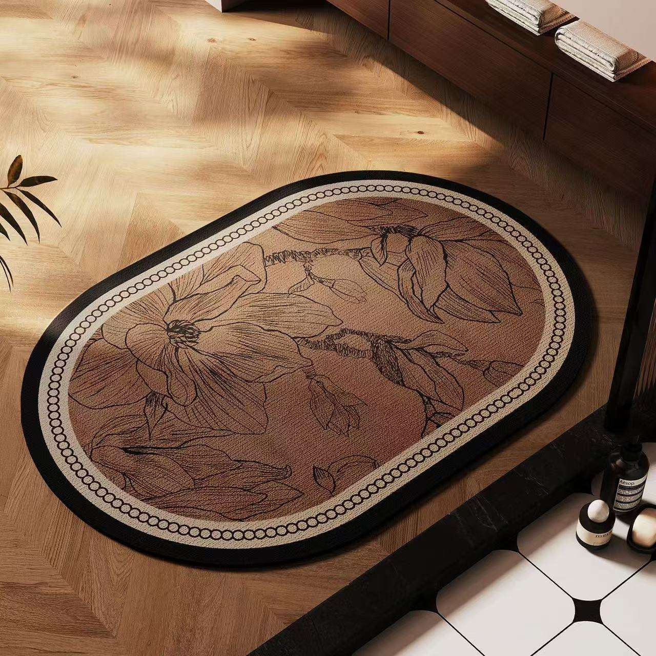 Brown+Black+white edge-Oval