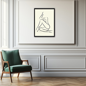 הדפס אמנות מודרני מינימליסטי על קנבס עם מסגרת, הדפסה דיגיטלית בצבעי שמן, 40x50 ס\\\"מ,  רב מכר - Product Image 5