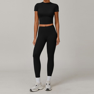 Tuta da donna a vita alta <span class=keywords><strong>per</strong></span> Yoga e <span class=keywords><strong>Fitness</strong></span> a Pattern solidi sport da corsa <span class=keywords><strong>tutto</strong></span> stretto - Product Image 5