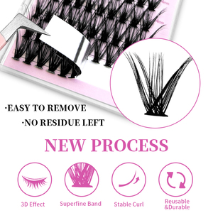 Abonnie ชุดต่อขนตาปลอมสีดำด้านแบบ DIY ชุดต่อขนตา - Product Image 4