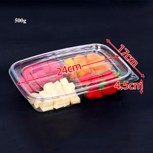 Offre Spéciale! 500 pièces/<span class=keywords><strong>lot</strong></span> boîte à fruits en <span class=keywords><strong>plastique</strong></span> transparente 2/3/4 compartiments avec couvercle contenants alimentaires à emporter recyclables et jetables - Product Image 5