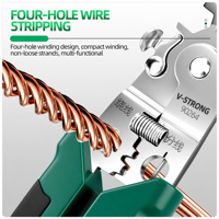 Pince à dénuder multifonctionnelle en acier au carbone avec testeur de tension 8-en-1, outils de dénudage et de coupe pour électricien DIY, OEM