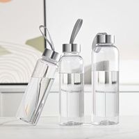 Botella de agua deportiva de vidrio de borosilicato de 1000ml con logotipo personalizado impreso, taza de té de la leche de jugo portátil, corcho para regalos espaciales de Tequila