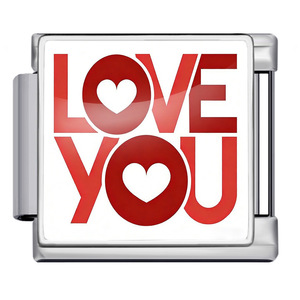 Pulsera Modular Universal de Acero Inoxidable con Dijes Italianos de Corazón de San Valentín, Impermeable, con Slogan de Amor Impreso en Epoxi, DIY - Product Image 4