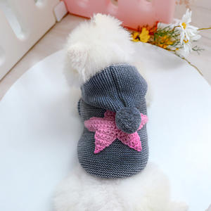 Lindo Otoño Invierno prendas de vestir exteriores estrellas Jacquard chaqueta abrigo directo de fábrica de lujo perros tela mascota suéter ropa sudaderas con capucha para mascotas - Product Image 3