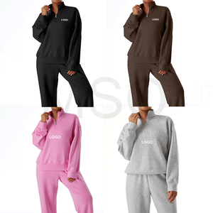 Women <strong>Sets</strong> <strong>Plus</strong> <strong>Size</strong> Half Zipper Sweatshirts Winter Fleece Tracksuit 2 Piece Women Hoodies <strong>Set</strong> Oversized <strong>Jogger</strong> <strong>Set</strong> Women - Product Image 2