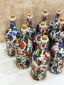 Décor de cuisine méditerranéen bouteille d'huile d'olive en céramique turque vinaigre Cruet - Product Image 3