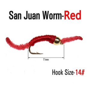 San Juan Worm Fly Fishing, tête de <span class=keywords><strong>mouche</strong></span> en laiton pour pêche à la <span class=keywords><strong>mouche</strong></span>, type Squirmy Wormy, pour truites et truites rousses, leurres de pêche, nymphes de vers de terre, appâts, hameçons - Product Image 3