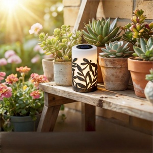Lanterne solaire étanche IP44, corps en résine durable, design découpé en forme <span class=keywords><strong>de</strong></span> feuille <span class=keywords><strong>de</strong></span> libellule, lumière LED pour jardin extérieur, allumage et extinction automatiques - Product Image 1