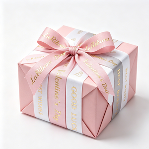 Luxury Custom Foil Gold Grosgrain Printed <b>Ribbon</b> With Logo Printed Craft <b>Ribbon</b> for Gift Decoration and Wrapping Bow - Product Image 4