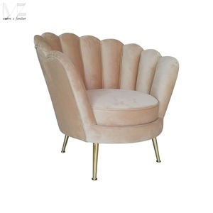 Khách sạn hiện đại vàng chân cánh tay màu be nhung bọc phòng chờ sessel Samt Vỏ ghế bành đồ nội thất phòng khách giọng ghế - Product Image 4