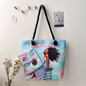 Nouveau Sac à Bandoulière Grande Capacité pour Femme, Imprimé Cool Black Girl, avec Corde Épaisse, Petit Sac Écologique et Isotherme - Product Image 6