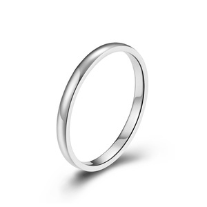 Simple <b>Plain</b> Band 2mm Titanium Steel <b>Ring</b> Gold Black Rose Gold Purple Unisex Couple Jewelry Gift - Product Image 5