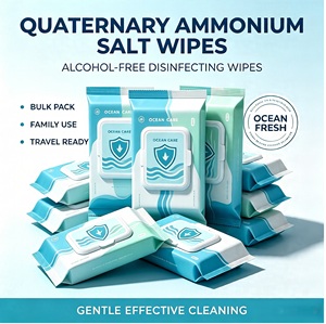 Lingettes désinfectantes écologiques en gros à base de sel d'ammonium quaternaire, sans alcool, douces, non pelucheuses, emballées individuellement, jetables dans les toilettes - Product Image 4