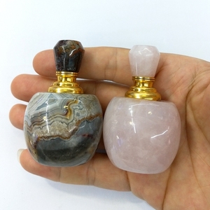 Bottiglia <span class=keywords><strong>di</strong></span> Profumo in Cristallo Naturale Personalizzata, Bottiglia per Oli Essenziali in Howlite, <span class=keywords><strong>Occhio</strong></span> <span class=keywords><strong>di</strong></span> <span class=keywords><strong>Tigre</strong></span>, Agata Pazza, <span class=keywords><strong>Quarzo</strong></span> Rosa per Decorazioni, Gioielli e Regali - Product Image 4