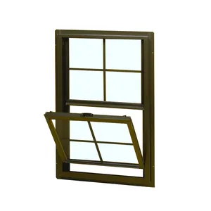 铝制双挂门窗现代设计美式双层釉垂直推拉窗