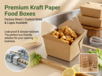 Caja de Papel Kraft Reciclable para Papas Fritas, Pollo Frito, Contenedor Desechable para Comida para Llevar