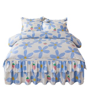 Skin Friendly Brushed Fabric <b>Bed</b> Skirt Bedding Set Thick Duvet <b>Cover</b> Mattress Protector 3 Pcs 4 Pcs <b>Bed</b> Linen For Household - Product Image 6