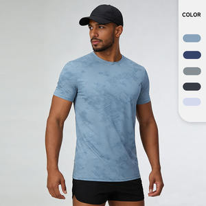 Camiseta Deportiva de Gran Tamaño de Secado Rápido con Estampado, Ropa Deportiva <span class=keywords><strong>para</strong></span> Hombre, Cuello Redondo, Camiseta Deportiva de Manga Corta <span class=keywords><strong>para</strong></span> Hombre - Product Image 1