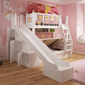 Js Sang Trọng Lâu Đài Công Chúa Trẻ Em Colourful Giường Tầng Trẻ Em Giường Cô Gái Giường Tầng Bộ Đồ Nội Thất Cho Cô Gái <span class=keywords><strong>Hello</strong></span> <span class=keywords><strong>Kitty</strong></span> Với Slide - Product Image 4